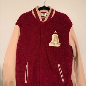 Adidas Burgundy and Beige Jacket